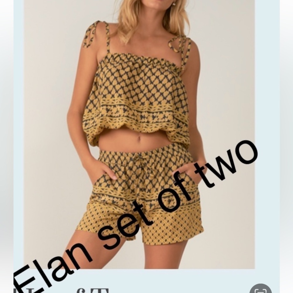 Elan Gold and Brown Resort Short  Set of two size S​